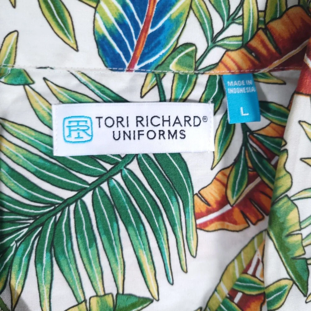 Tori Richard Uniform Hawaiian Shirt Mens Large Hawaiian Aloha Camp Resort Cruise